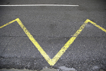 Asphalt road with signs