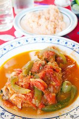 Stew pepper chicken