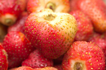 Background of fresh red strawberries. macro