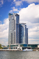 Fototapeta premium Sea towers building in Gdynia at Baltic Sea, Poland