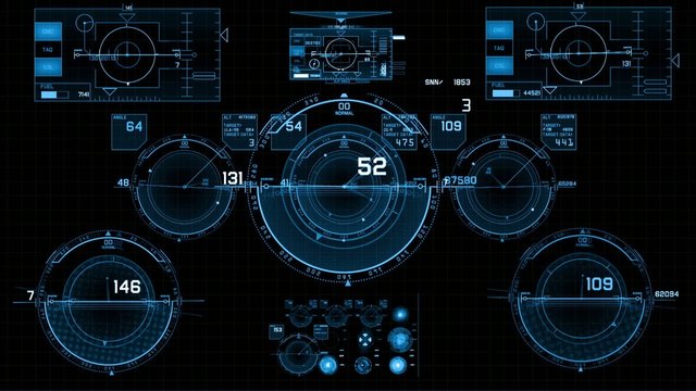 Pantalla de mandos futurista
