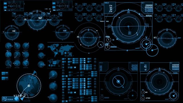 Pantalla de mandos futurista