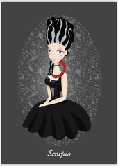 Fototapeta premium Zodiac horoscope sign Scorpio with a beautiful girl