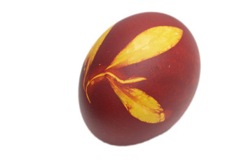 egg with a leaf pattern on Orthodox Easter