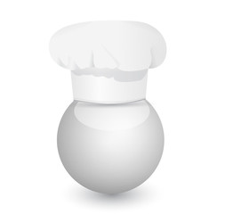 chefs cap on a sphere illustration