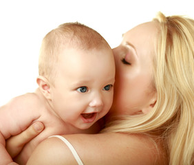 Mother holding baby