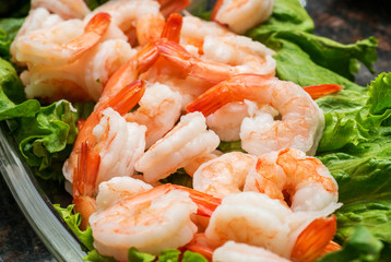 Shrimps on a plate