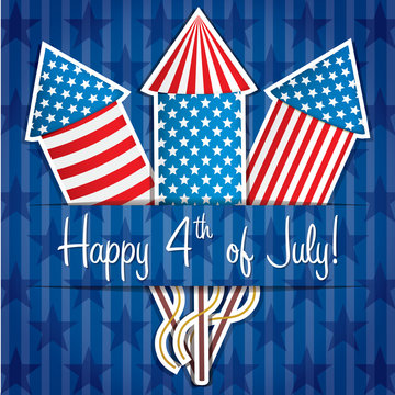 Happy 4th of July card in vector format.