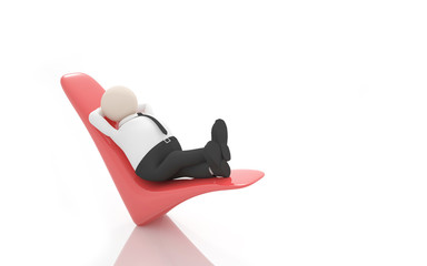 Office scenes (A man lies on a positive symbol)