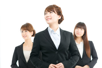 Beautiful asian businesswomen isolated on white background