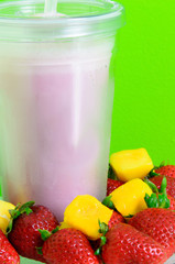 Strawberry shake with strawberries and mango