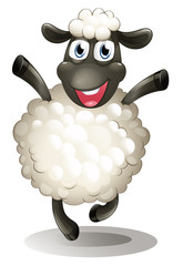 Naklejka premium A happy sheep