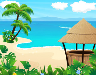 Tropical beach with cocktail Bar