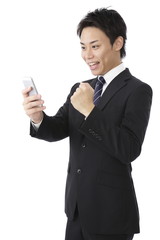 ビジネスマン,白バツク