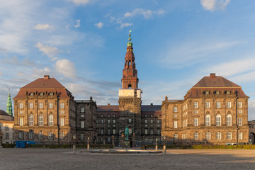 Fototapeta na wymiar Christiansborg Palace in evening