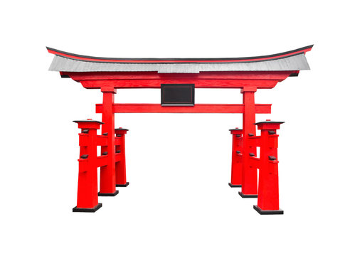 Japanese Gate On A White Background