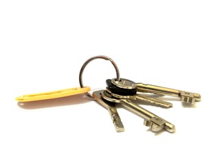 Bunch of keys over white