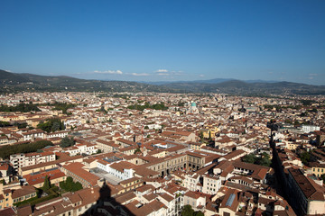 The view on Florence  from the dome Duomo