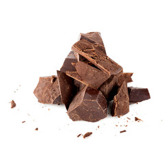 Pieces of chocolate closeup