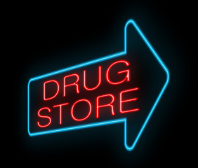 Neon Drugstore sign.