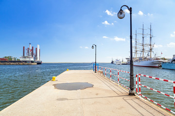 Fototapeta premium Pier at the Baltic Sea in Gdynia, Poland