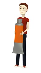 Fototapeta premium 3d render of cartoon character with tube