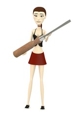 3d render of cartooon character with chisel