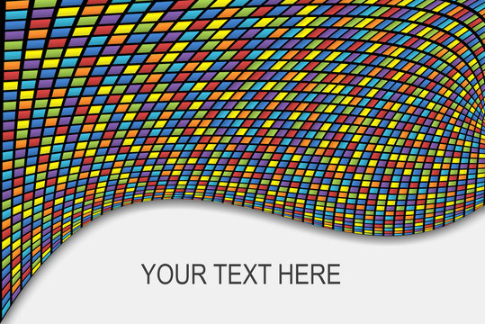 Sfondo astratto a quadretti colorati e spazio per testo