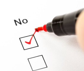 Negative answer in a checklist