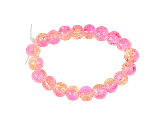 Pink bracelet of glass beads