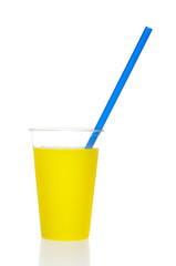 Orange juice in plastic cup