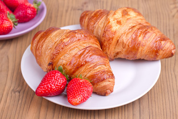 Croissants on a plate