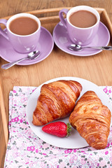 Breakfast with croissant