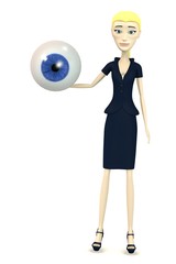 3d render of cartoon character with big eye