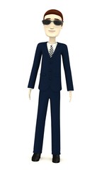 3d render of cartoon character with glasses