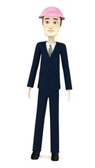 3d render of cartoon character with hat