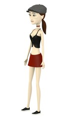 3d render of cartoon character with hat