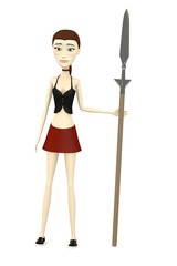 3d render of cartoon character with spear