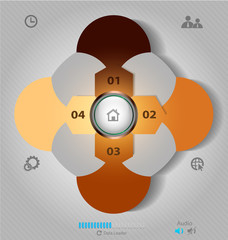 Stylized presentation,option template with empty text boxes