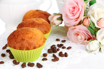 Sweet cupcakes close up
