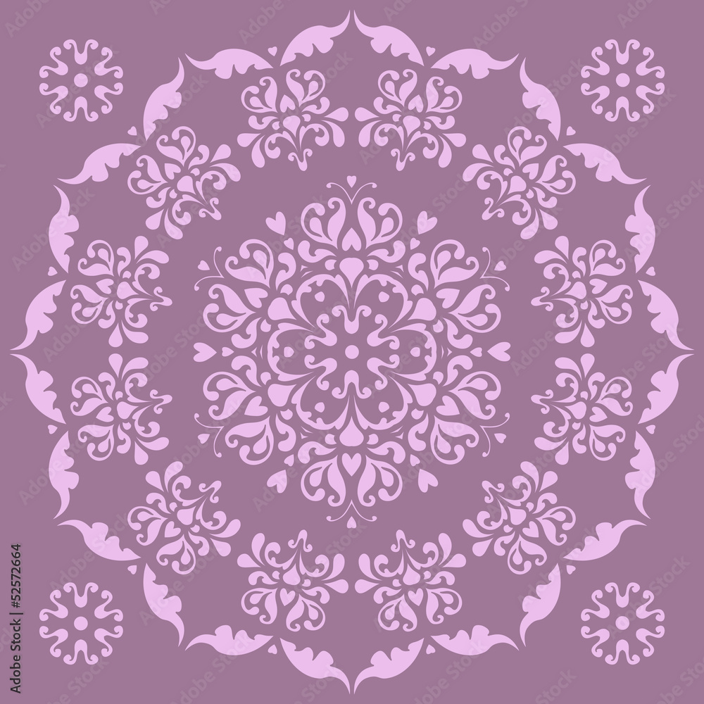 Poster beautiful circular pattern - irises.
