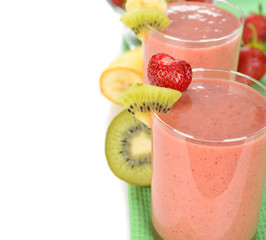 Smoothie of strawberries and kiwi