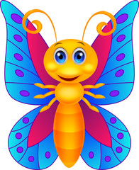 Funny butterfly cartoon