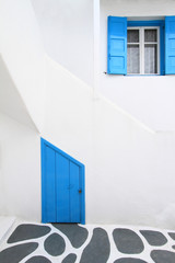 Detail from a typical traditional house in Mykonos, Greece
