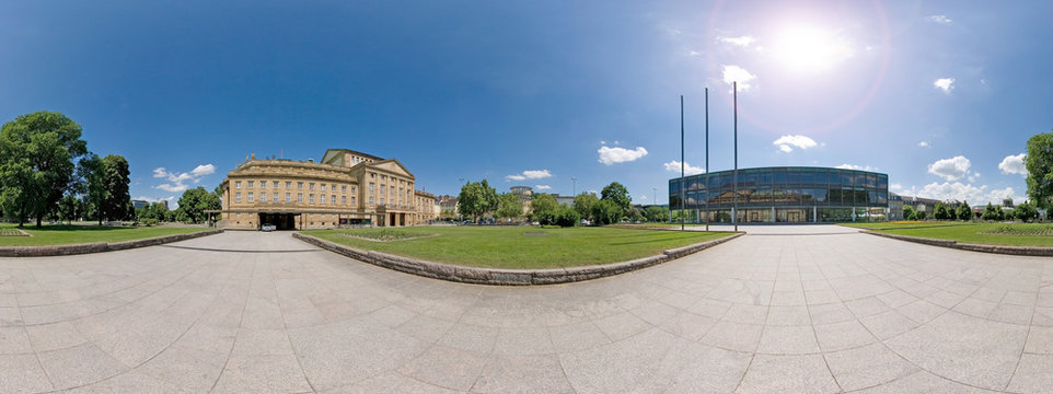 Stuttgart, parliamant and opera panorama