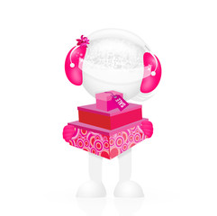 girl vector robot in various poses