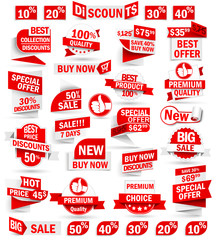 Set of stickers and banners