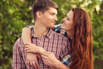 Fototapeta premium smiling young couple