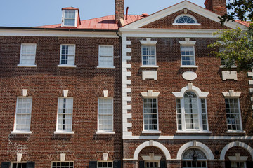 Classic Brick Building with White Cornice