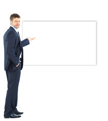 business man presenting copy space for your text